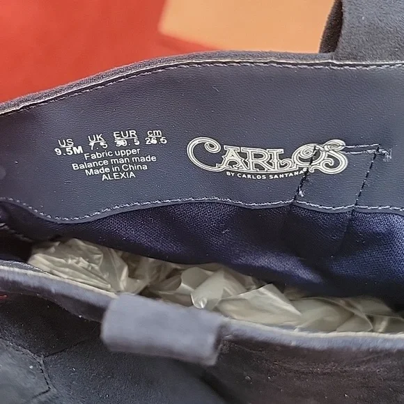 CARLOS by Carlos Santana Navy Suede Floral Over-the-knee Boots, 9.5 M - Picture 5 of 5